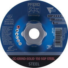 PFERD - Depressed-Center Wheels; Hole Size (Inch): 7/8 ; Connector Type: Arbor ; Wheel Type Number: Type 1 ; Abrasive Material: Steel ; Maximum RPM: 10200.000 ; Tool Compatibility: Angle Grinders - Exact Tooling