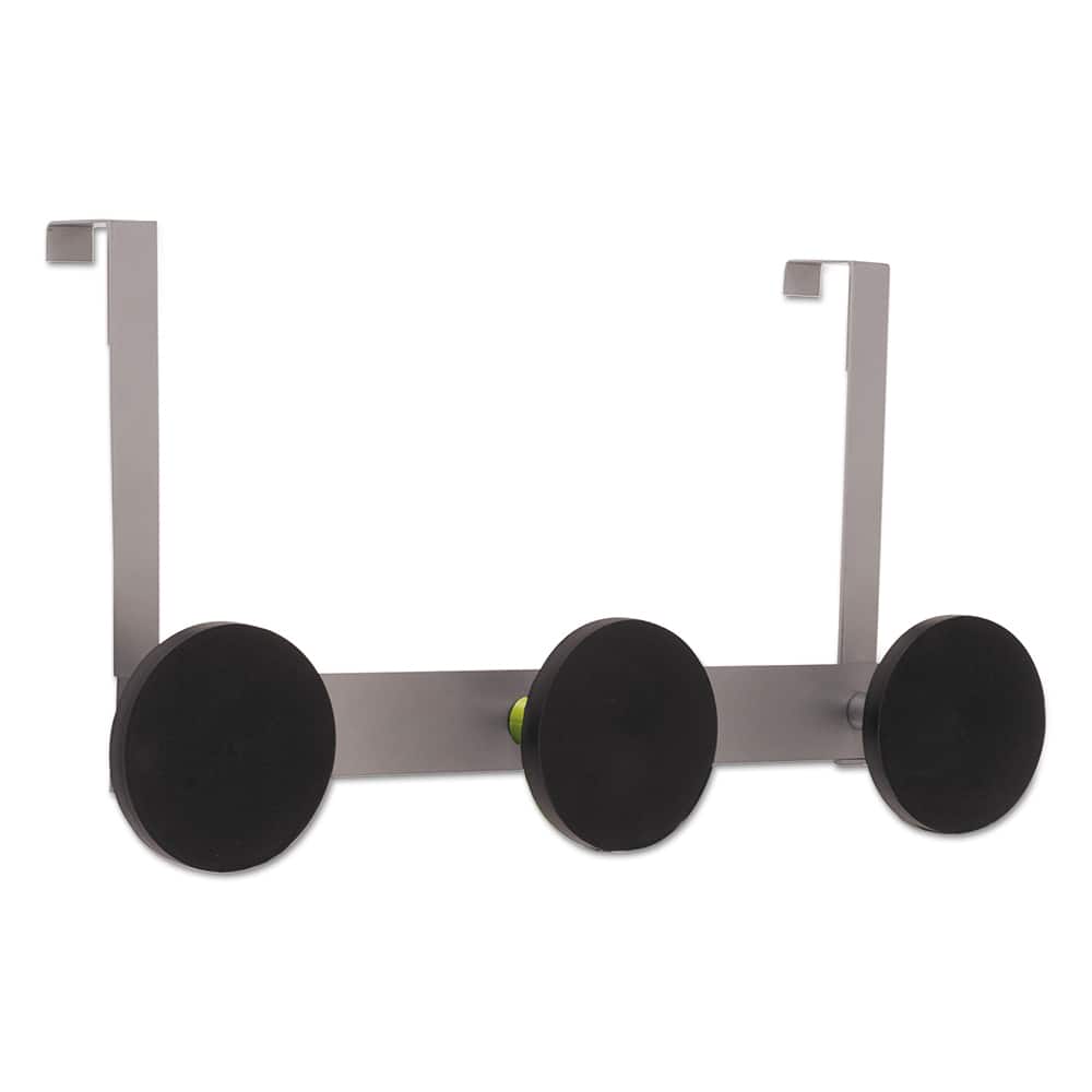 Alba - Coat Racks, Hooks & Shelving; Type: Coat Hook ; Number of Hooks: 3 ; Color: Black; Silver Gray ; Length (Inch): 17-1/8 ; Height (Inch): 13 ; Depth (Inch): 1-37/64 - Exact Tooling