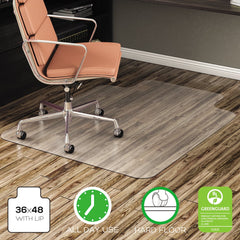 Deflect-o - Chair Mats; Style: Straight Edge ; Shape: Rectangular ; Width (Inch): 36 ; Length (Inch): 48 ; Lip Cutout Size: 19 x 10 (Inch) - Exact Tooling