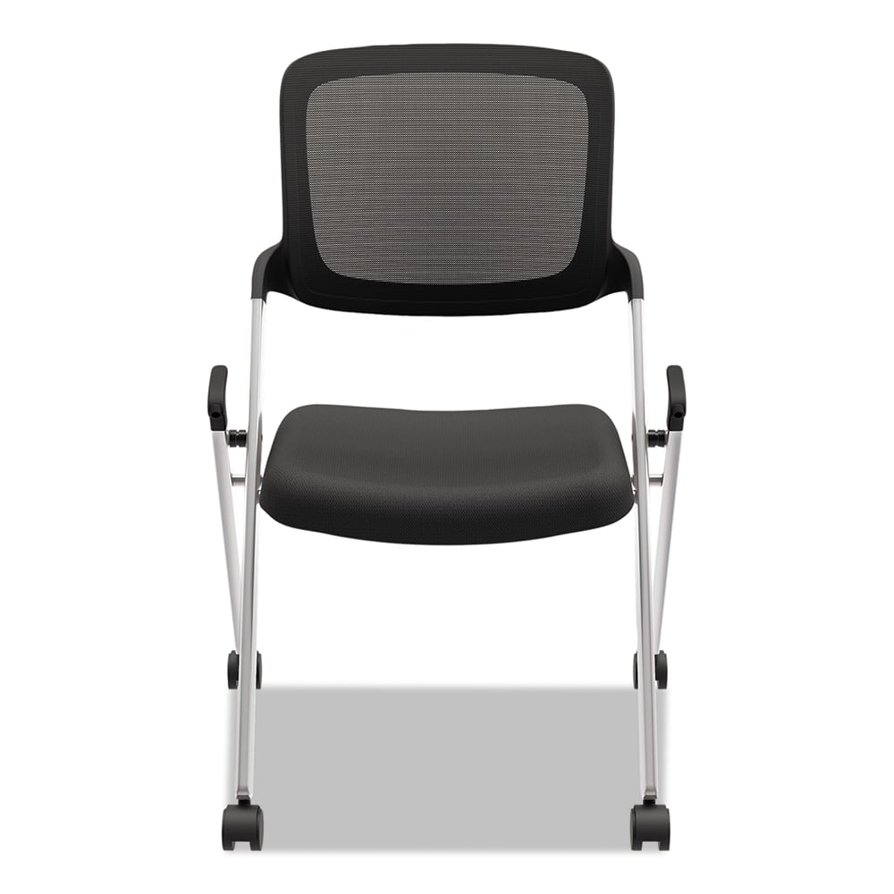 Basyx - Swivel & Adjustable Office Chairs; Type: Nesting ; Color: Black/Silver ; Seat Material: Fabric ; Height Range (Inch): 35 ; Depth (Inch): 26 ; Width (Inch): 18 - Exact Tooling