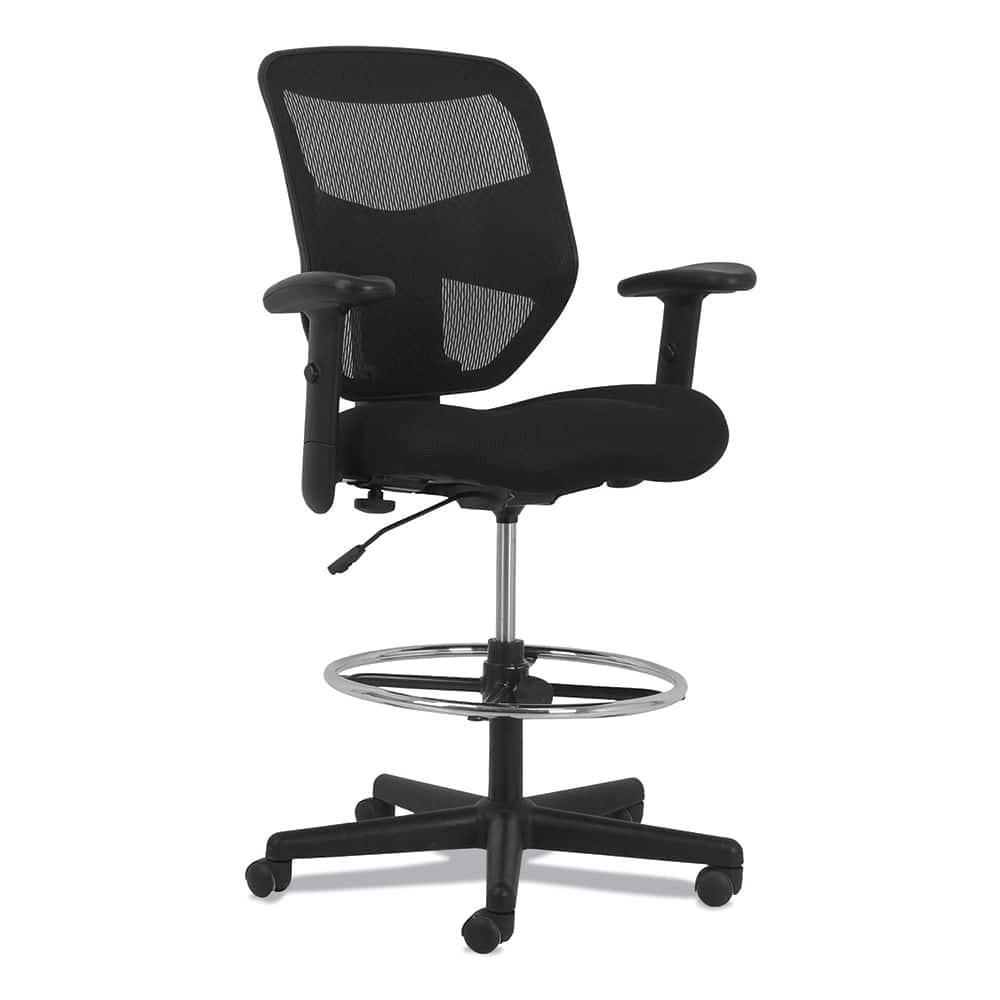 Basyx - Swivel & Adjustable Stools; Type: Task Stool ; Base Type: Nylon ; Overall Height: 50 ; Width (Inch): 28-1/2 ; Depth (Inch): 27-1/2 ; Seat Material: Mesh - Exact Tooling