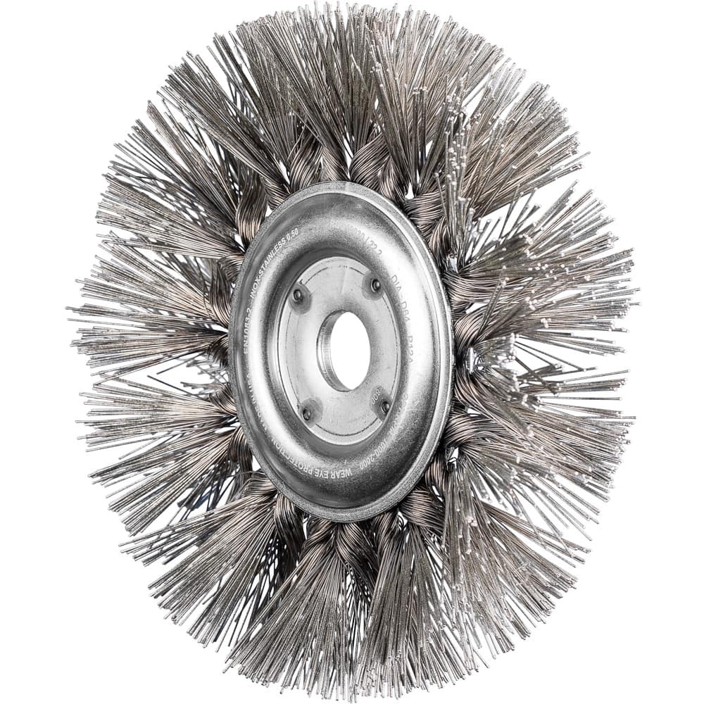 PFERD - Wheel Brushes; Outside Diameter (Inch): 7-1/2 ; Wire Type: Knotted ; Fill Material: Stainless Steel ; Trim Length (Inch): 2 ; Filament Wire Diameter Range: 0.0200-0.0299 ; Maximum RPM: 8000.000 - Exact Tooling