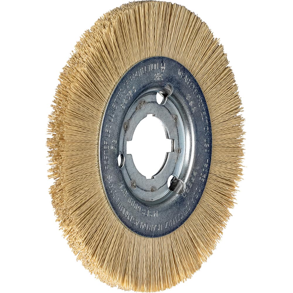 PFERD - Wheel Brushes; Outside Diameter (Inch): 6 ; Wire Type: Crimped ; Fill Material: Nylon; Silicon Carbide ; Trim Length (Inch): 1-1/8 ; Filament Wire Diameter Range: 0.0100-0.0199 ; Maximum RPM: 6000.000 - Exact Tooling