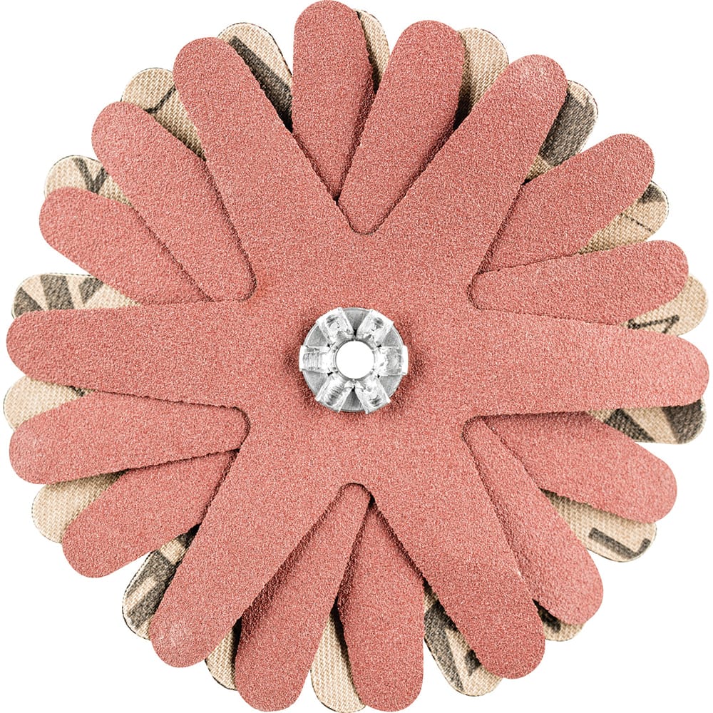 PFERD - Sanding Stars; Abrasive Type: Coated ; Abrasive Material: Aluminum Oxide ; Star Diameter (Inch): 3-1/8 ; Grit: 240 ; Grade: Very Fine ; Connector Type: Arbor - Exact Tooling
