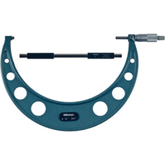 9″-10″ Measuring Range-0.001″ Graduation - Ratchet Thimble - Carbide Face - Outside Micrometer - Exact Tooling