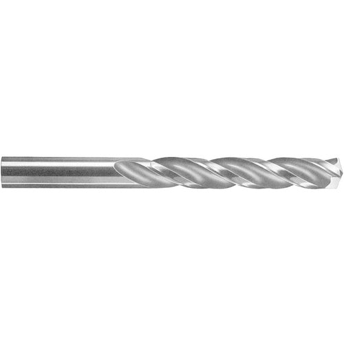 #8 Dia. × 0.199″ Shank × 1-3/4″ Flute Length × 3″ OAL, 5xD, 150°, Uncoated, 3 Flute, External, Round Solid Carbide Drill - Exact Tooling