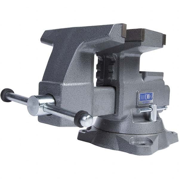 Wilton - Bench & Pipe Combination Vises Jaw Width (Inch): 8 Jaw Opening Capacity (Inch): 9-1/4 (Regular); 14-1/2 (Reversed) - Exact Tooling