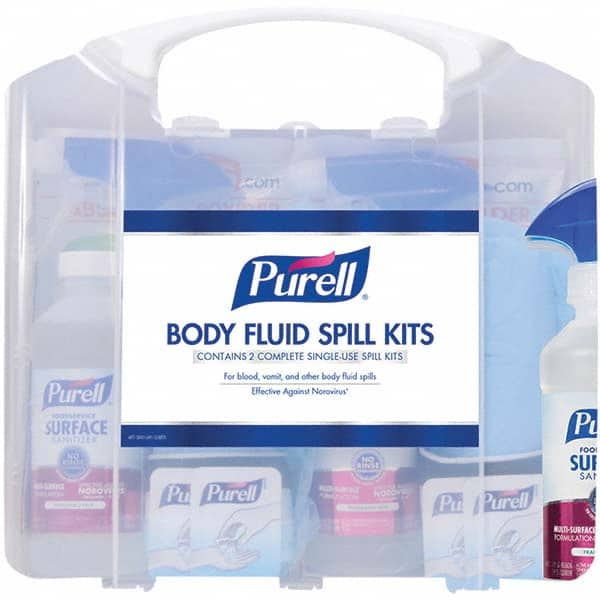 PURELL - Full First Aid Kits; First Aid Kit Type: Body Fluid Clean-Up ; Maximum Number of People: 1 ; Container Type: Container ; Container Material: Plastic ; Number of Pieces: 19 ; Height (Inch): 11-1/2 - Exact Tooling