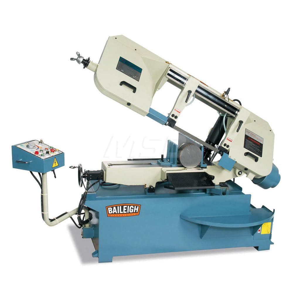Horizontal Bandsaw: 13 x 18.9 x 11 x 10.04″ Rectangular, Belt Drive 3 Phase, Coolant System