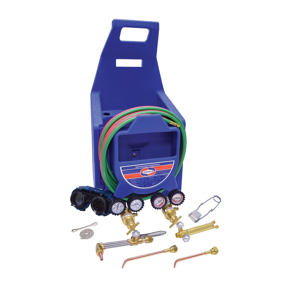 Made in USA - Oxygen/Acetylene Torch Kits; Type: Oxyacetylene; Hydrogen; MAP//Pro; Propane; Natural Gas ; Maximum Cutting: 2 (Inch); Welding Capacity: 1/4 (Inch); Maximum Heating Capacity: 5600?F ; Contents: Welding Handle 71; Cutting Attachment CA100; O - Exact Tooling
