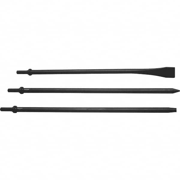 Mayhew - 1-1/8" Head Width, 18" OAL, Long Punch & Scraper Set - Round Drive, Round Shank, Steel - Exact Tooling