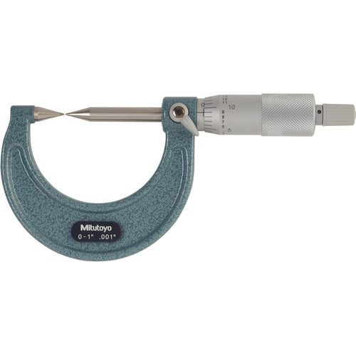0-1″ Measuring Range-0.001″ Graduation - Ratchet Thimble - Carbide Face - Point Micrometer - Exact Tooling