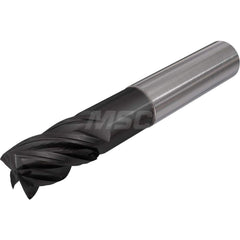 Square End Mill: 5/8'' Dia, 2'' LOC, 5/8'' Shank Dia, 4'' OAL, 3 Flutes, Solid Carbide Single End, DLC Finish, Spiral Flute, 45 ° Helix, Mfr Grade Submicron Grain, Centercutting, RH Cut, RH Flute