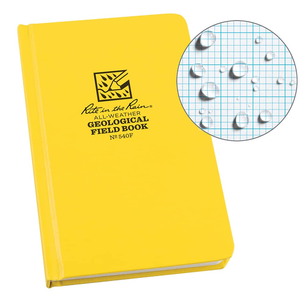 Rite in the Rain - Note Pads, Writing Pads & Notebooks; Writing Pads & Notebook Type: Notebook ; Size: 4-3/4 x 7-1/2 ; Number of Sheets: 80 ; Color: Yellow ; Additional Information: Weatherproof - Exact Tooling