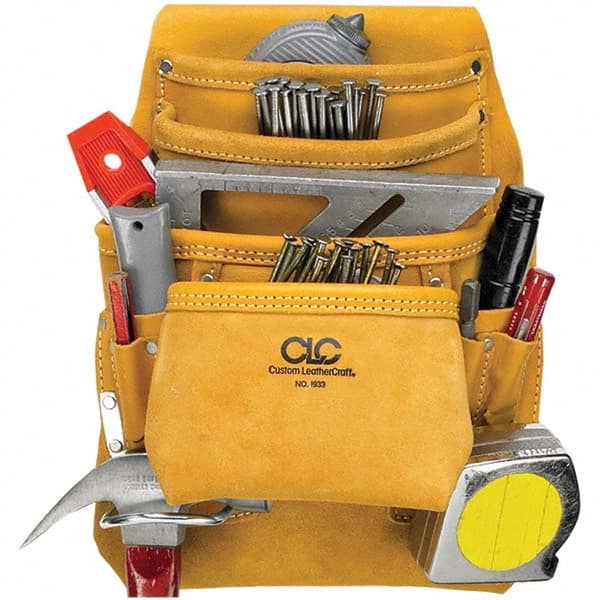 CLC - Tool Pouches & Holsters; Holder Type: Tool Bag ; Tool Type: General Purpose ; Material: Leather ; Color: Tan ; Number of Pockets: 10 ; Depth (Inch): 4 - Exact Tooling