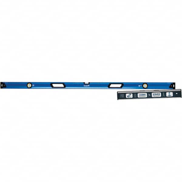 Empire Level - Box Beam, I-Beam & Torpedo Levels; Level Type: Box Beam ; Number of Vials: 3 ; Material: Metal ; Length (Inch): 96 ; Magnetic or Nonmagnetic: Nonmagnetic ; Color/Finish: Blue - Exact Tooling
