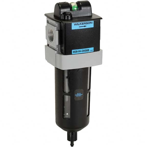 Wilkerson - Coalescing Filters; Port Size: 3/8 ; Maximum Working Pressure (psi): 150 ; Bowl Material: Polycarbonate ; Width (Decimal Inch): 2.8700 ; Height (Inch): 9-1/4 ; Height (Decimal Inch): 9.250 - Exact Tooling
