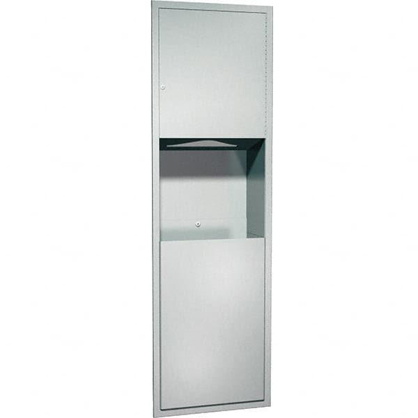 ASI-American Specialties, Inc. - Manual, Stainless Steel Paper Towel Dispenser with Receptacle - 600 C-Fold, 800 Multifold, 1,100 Single-Fold, Silver - Exact Tooling