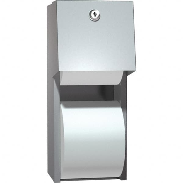 ASI-American Specialties, Inc. - Standard Double Roll Stainless Steel Toilet Tissue Dispenser - 6" Wide x 12" High x 6-1/2" Deep, Silver - Exact Tooling