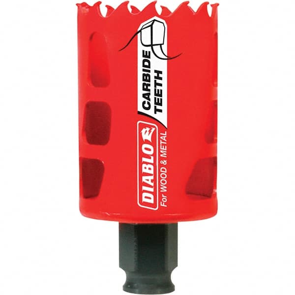 Freud - 1-3/4" Diam, 2-3/8" Cutting Depth, Hole Saw - Carbide-Tipped Saw, Toothed Edge - Exact Tooling