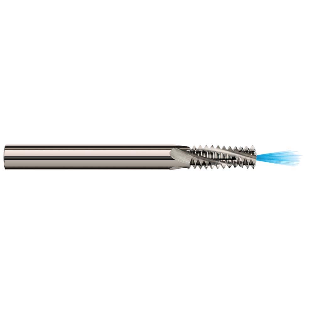 Harvey Tool - 1/4-20 Internal/External 20 TPI 3/16" Shank 3-Flute Solid Carbide Helical Flute Thread Mill - Exact Tooling