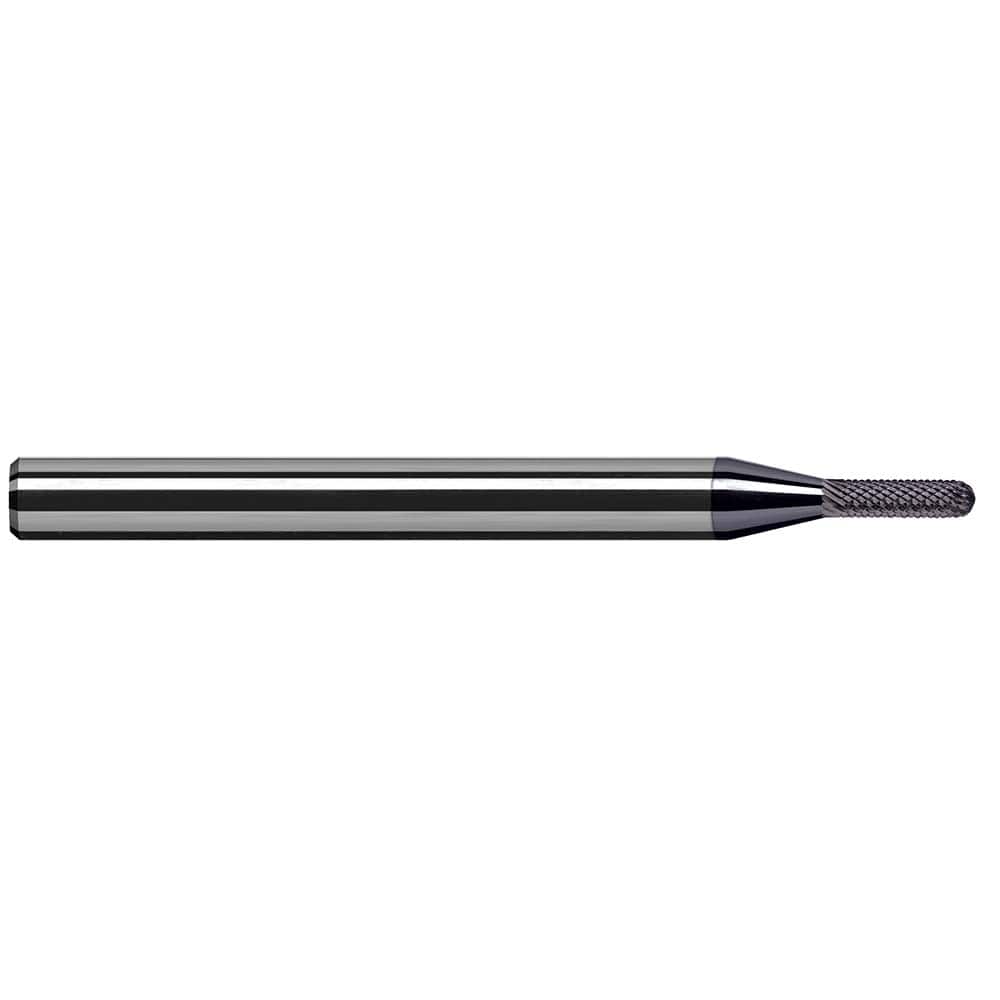 Harvey Tool - 3/32" Cut Diam, 1/8" Shank Diam, Solid Carbide Double Cut Ball Burr - Exact Tooling