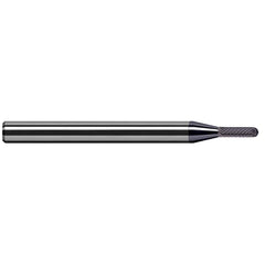 Harvey Tool - 1/16" Cut Diam, 1/8" Shank Diam, Solid Carbide Double Cut Ball Burr - Exact Tooling