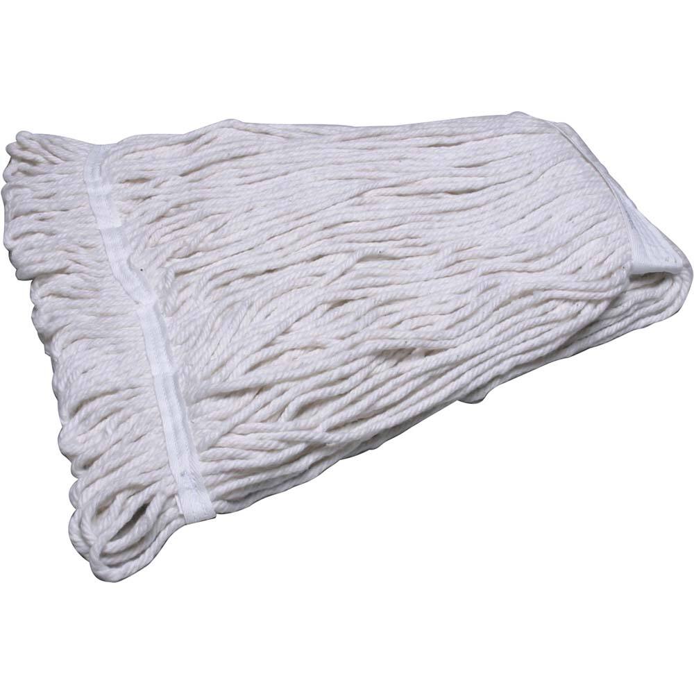 Ability One - Wet Mop Heads & Pads; Style: Loop End ; Material: Cotton ; Approximate Weight (oz.): 20 ; Mop Color: Natural ; Headband Size (Inch): 1-1/4 ; Connection Type: Clamp Jaw - Exact Tooling