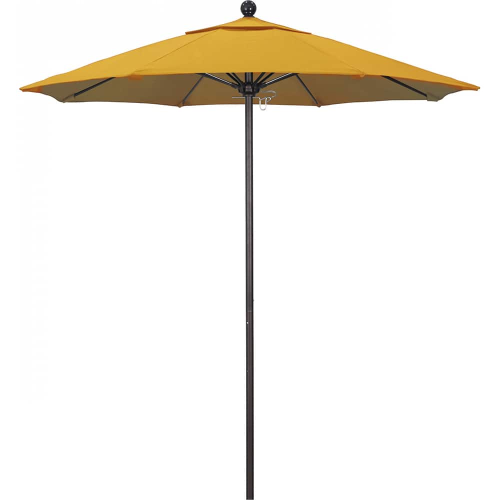 California Umbrella - Patio Umbrellas; Umbrella Diameter (Inch): 90 ; Height (Feet): 8.000 ; Fabric Color: Lemon ; Base Included: No ; Frame Material: Aluminum ; Frame Color: Bronze - Exact Tooling