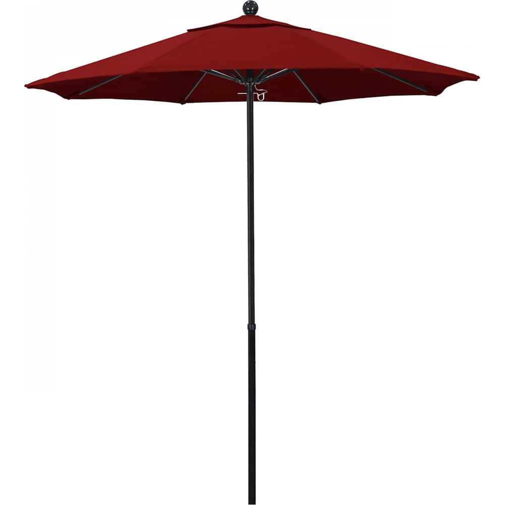 California Umbrella - Patio Umbrellas; Umbrella Diameter (Inch): 90 ; Height (Feet): 7.750 ; Fabric Color: Pacifica Red ; Base Included: No ; Frame Material: Fiberglass-reinforced Nylon ; Frame Color: Black - Exact Tooling