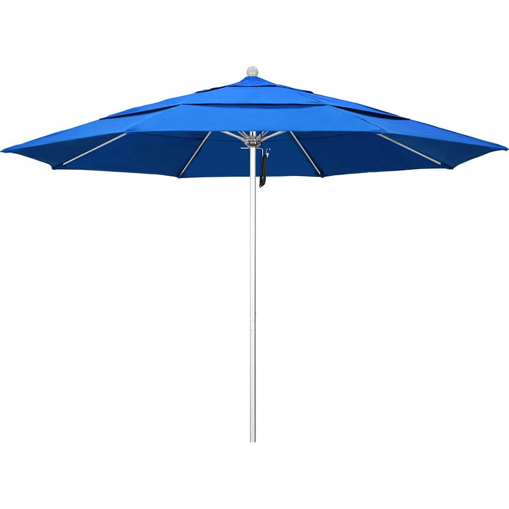 California Umbrella - Patio Umbrellas; Umbrella Diameter (Inch): 132 ; Height (Feet): 8.916 ; Fabric Color: Royal Blue ; Base Included: No ; Frame Material: Aluminum ; Frame Color: Silver - Exact Tooling