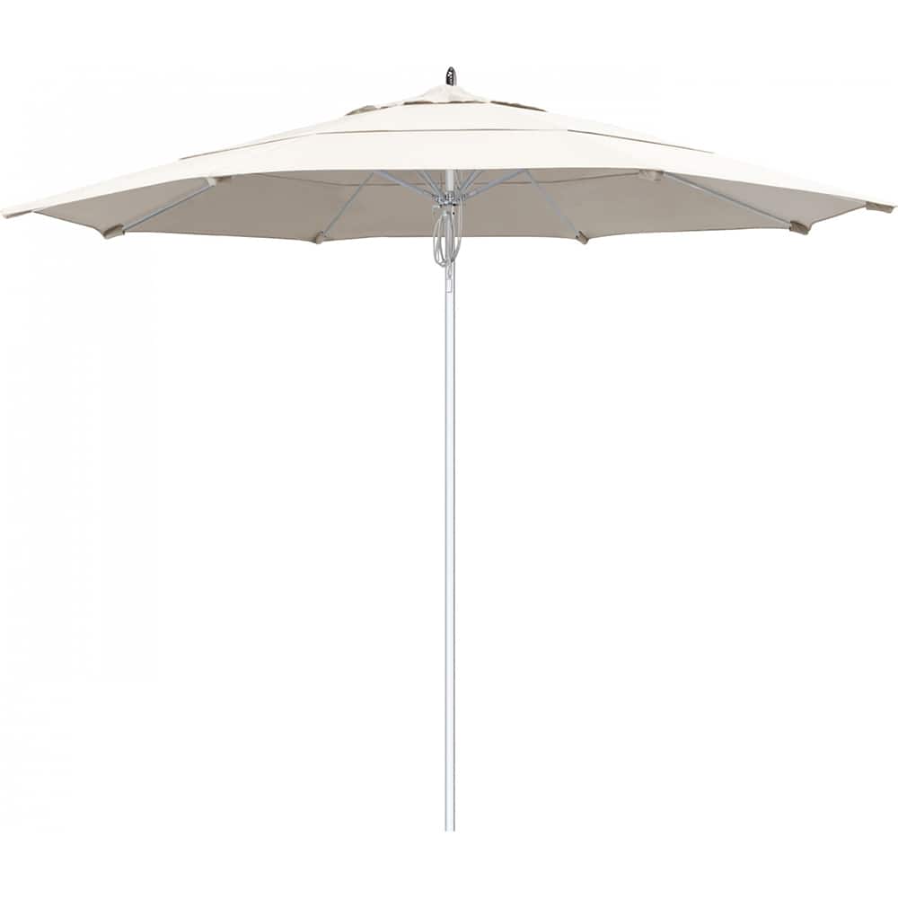 California Umbrella - Patio Umbrellas; Umbrella Diameter (Inch): 132 ; Height (Feet): 8.666 ; Fabric Color: Natural ; Base Included: No ; Frame Material: Aluminum ; Frame Color: Silver - Exact Tooling