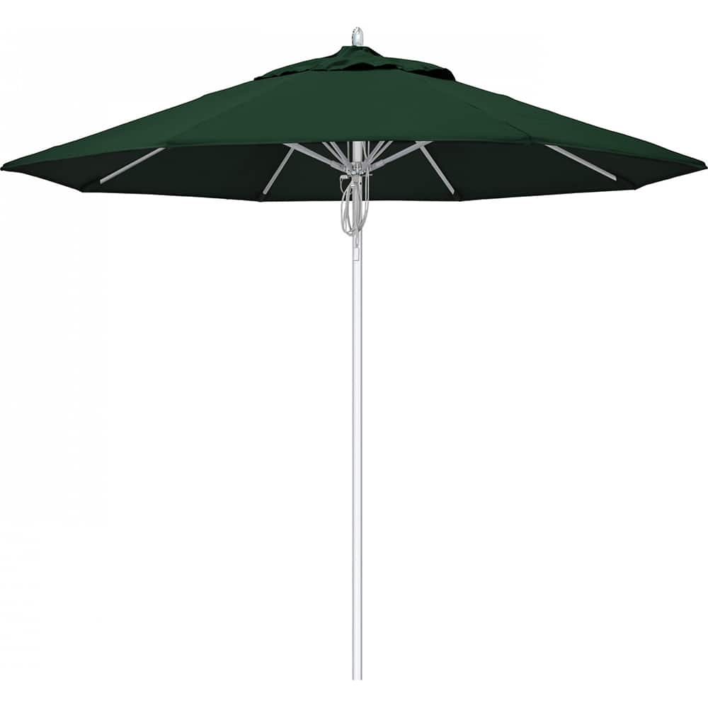 California Umbrella - Patio Umbrellas; Umbrella Diameter (Inch): 90 ; Height (Feet): 9.000 ; Fabric Color: Forest Green ; Base Included: No ; Frame Material: Aluminum ; Frame Color: Silver - Exact Tooling