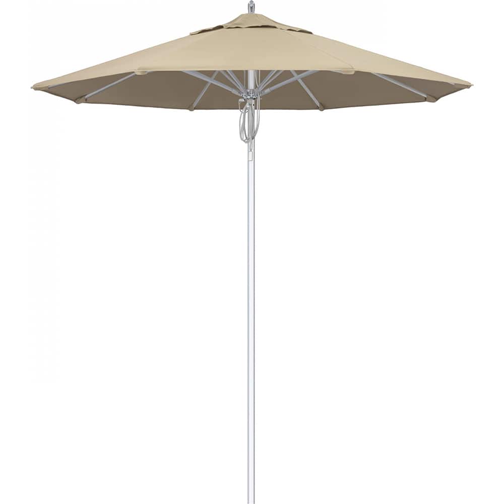 California Umbrella - Patio Umbrellas; Umbrella Diameter (Inch): 90 ; Height (Feet): 8.666 ; Fabric Color: Antique Beige ; Base Included: No ; Frame Material: Aluminum ; Frame Color: Silver - Exact Tooling
