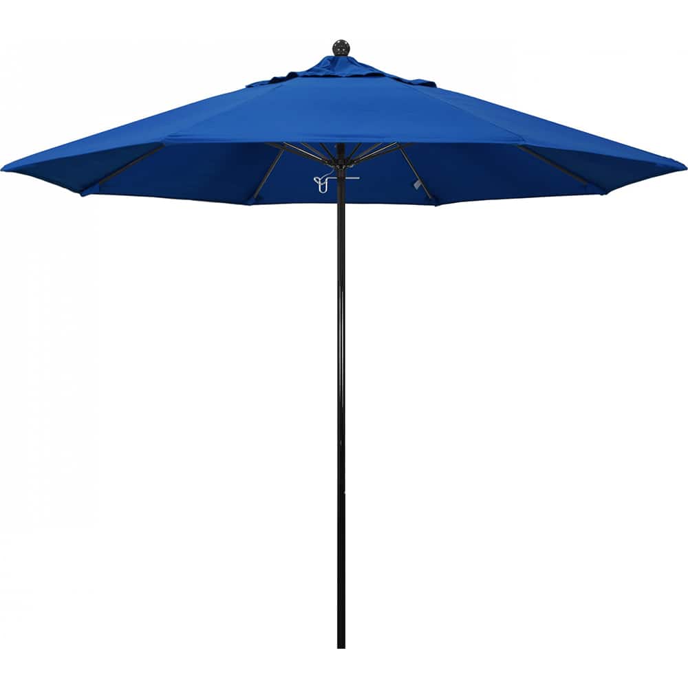 California Umbrella - Patio Umbrellas; Umbrella Diameter (Inch): 108 ; Height (Feet): 8.750 ; Fabric Color: Pacific Blue ; Base Included: No ; Frame Material: Fiberglass-reinforced Nylon ; Frame Color: Black - Exact Tooling