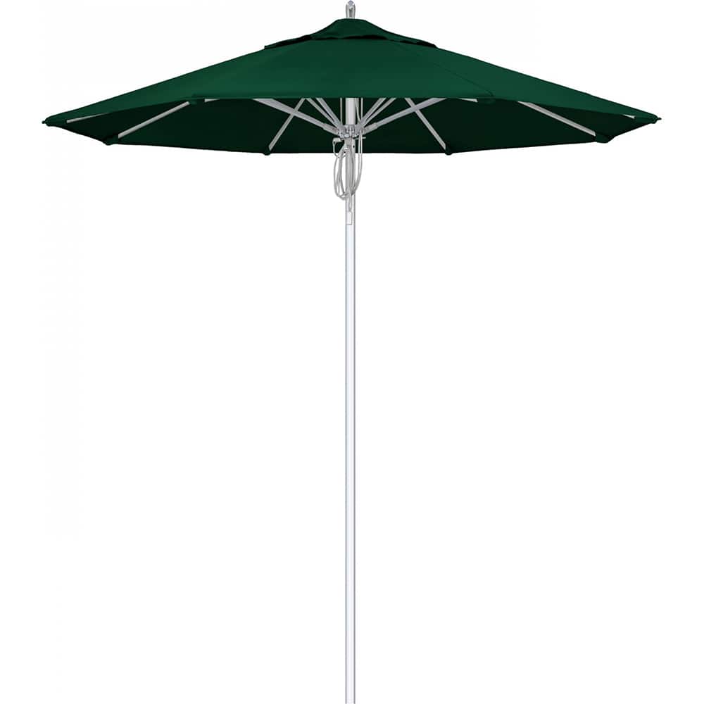 California Umbrella - Patio Umbrellas; Umbrella Diameter (Inch): 90 ; Height (Feet): 8.666 ; Fabric Color: Forest Green ; Base Included: No ; Frame Material: Aluminum ; Frame Color: Silver - Exact Tooling