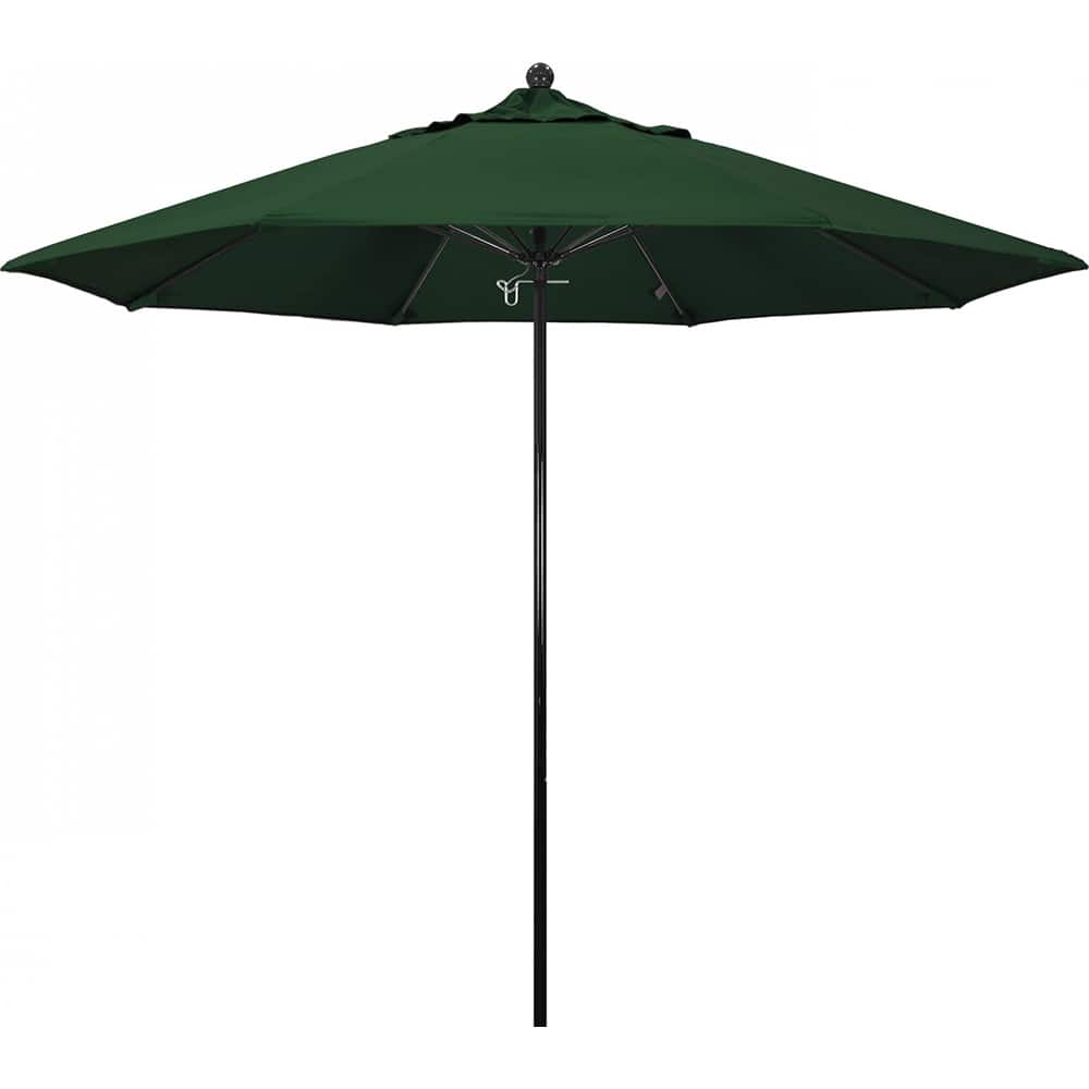 California Umbrella - Patio Umbrellas; Umbrella Diameter (Inch): 108 ; Height (Feet): 8.750 ; Fabric Color: Hunter Green ; Base Included: No ; Frame Material: Fiberglass-reinforced Nylon ; Frame Color: Black - Exact Tooling