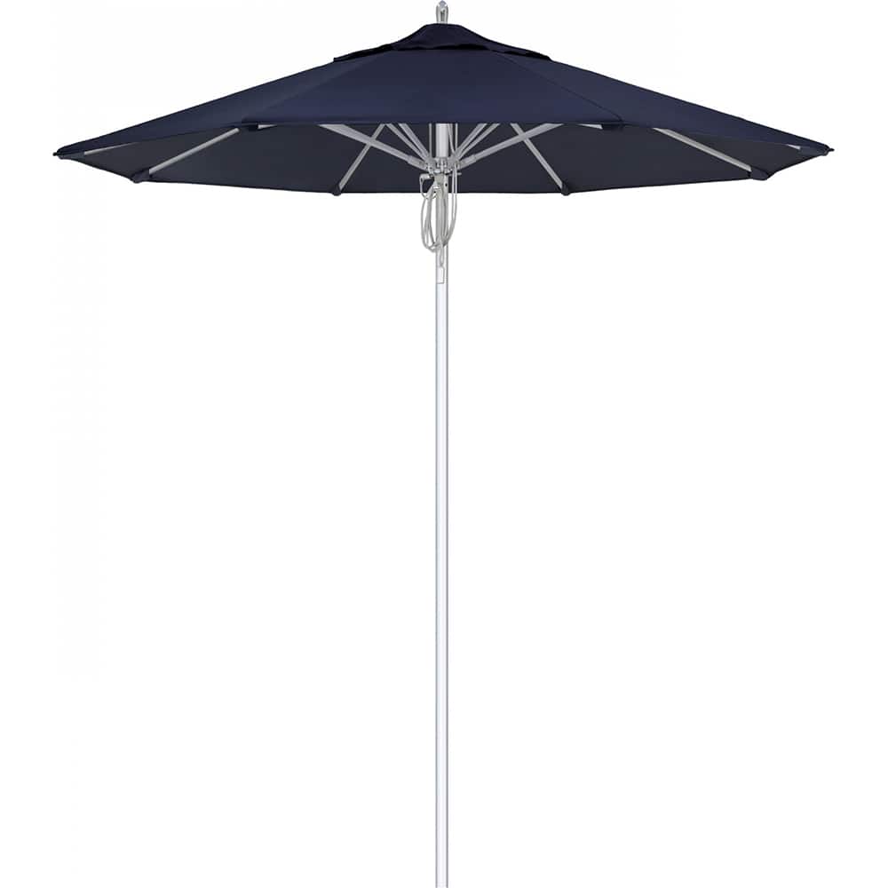 California Umbrella - Patio Umbrellas; Umbrella Diameter (Inch): 90 ; Height (Feet): 8.666 ; Fabric Color: Navy Blue ; Base Included: No ; Frame Material: Aluminum ; Frame Color: Silver - Exact Tooling