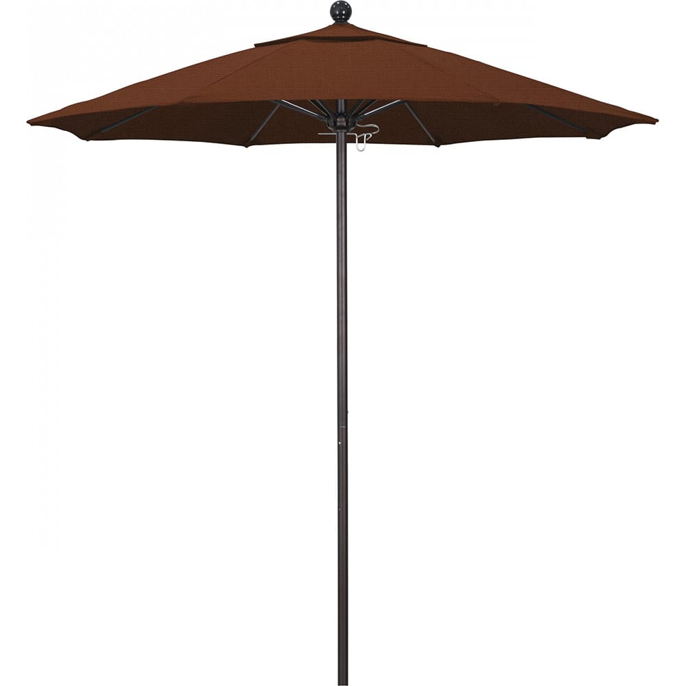 California Umbrella - Patio Umbrellas; Umbrella Diameter (Inch): 90 ; Height (Feet): 8.000 ; Fabric Color: Terracotta ; Base Included: No ; Frame Material: Aluminum ; Frame Color: Bronze - Exact Tooling