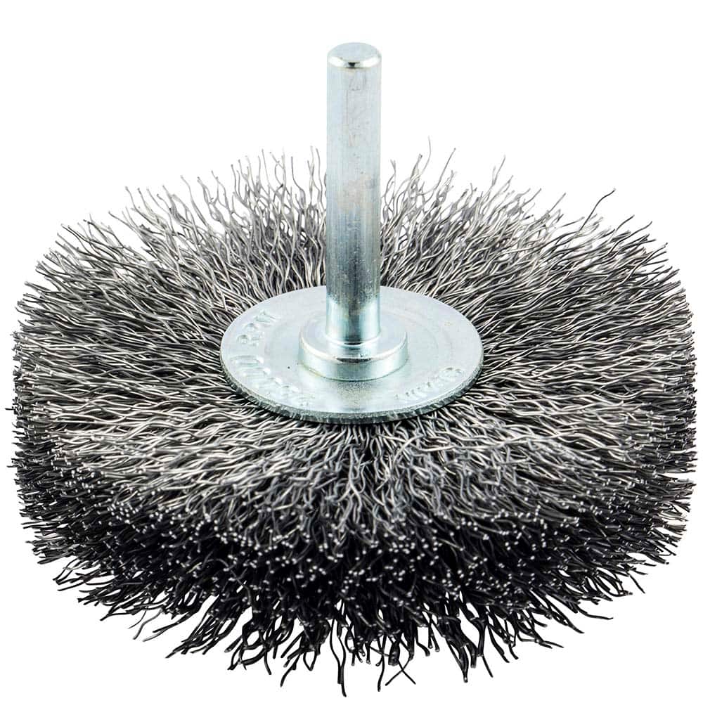 Norton - 3" OD, Crimped Carbon Wheel Brush - Exact Tooling