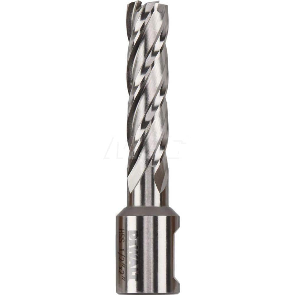 DeWALT - Annular Cutters; Cutter Diameter (Inch): 1/2 ; Cutter Diameter (Decimal Inch): 0.5000 ; Cutting Depth (Inch): 2 ; Shank Diameter (Inch): 3/4 ; Finish/Coating: Uncoated ; Cutter Material: High Speed Steel - Exact Tooling