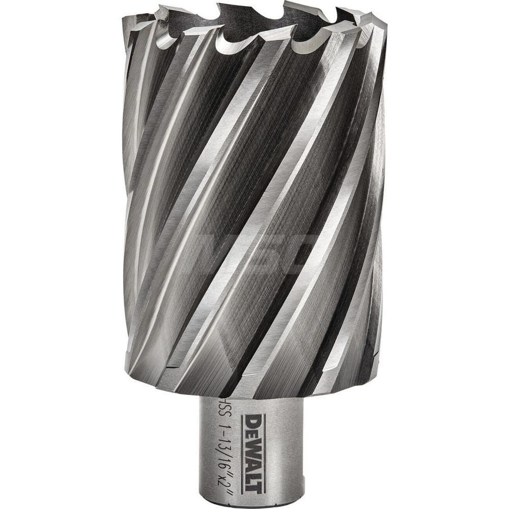DeWALT - Annular Cutters; Cutter Diameter (Inch): 1-13/16 ; Cutter Diameter (Decimal Inch): 1.8130 ; Cutting Depth (Inch): 2 ; Shank Diameter (Inch): 3/4 ; Finish/Coating: Uncoated ; Cutter Material: High Speed Steel - Exact Tooling
