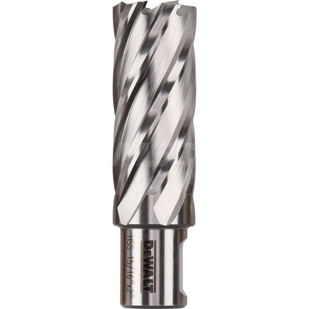 DeWALT - Annular Cutters; Cutter Diameter (Inch): 15/16 ; Cutter Diameter (Decimal Inch): 0.9380 ; Cutting Depth (Inch): 2 ; Shank Diameter (Inch): 3/4 ; Finish/Coating: Uncoated ; Cutter Material: High Speed Steel - Exact Tooling