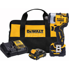 DeWALT - Cordless Impact Wrenches & Ratchets; Voltage: 12.00 ; Drive Size (Inch): 1/2 ; Battery Chemistry: Lithium-Ion ; Handle Type: Pistol Grip ; Torque (Ft/Lb): 250 ; Speed (RPM): 2800 - Exact Tooling