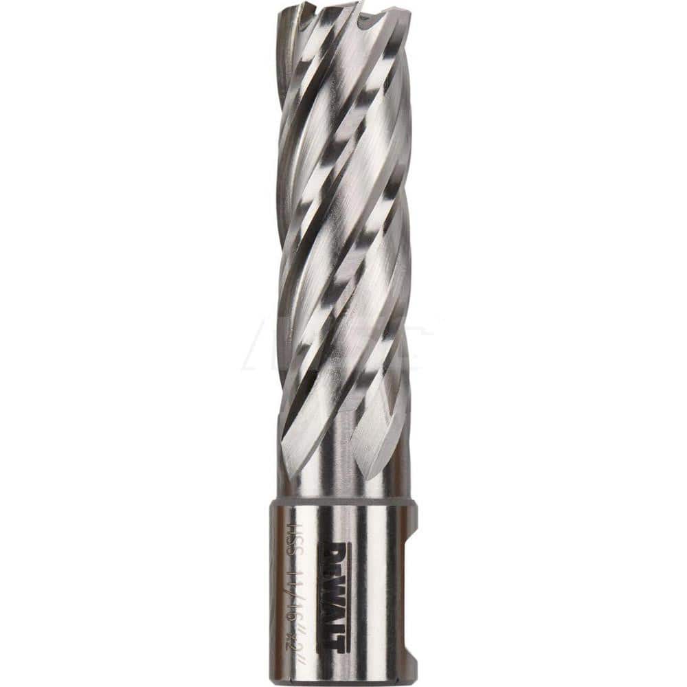DeWALT - Annular Cutters; Cutter Diameter (Inch): 11/16 ; Cutter Diameter (Decimal Inch): 0.6880 ; Cutting Depth (Inch): 2 ; Shank Diameter (Inch): 3/4 ; Finish/Coating: Uncoated ; Cutter Material: High Speed Steel - Exact Tooling
