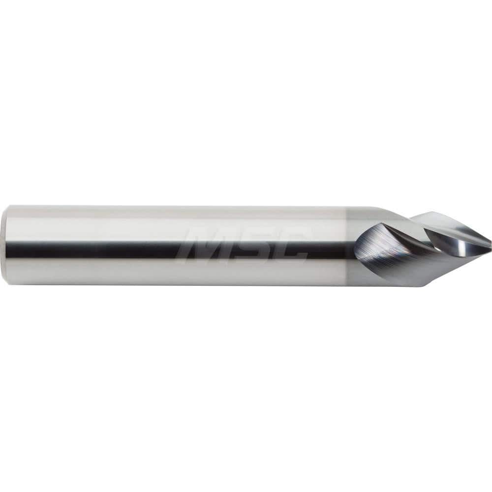 M.A. Ford - Chamfer Mills; Cutter Head Diameter (Inch): 3/16 ; Included Angle A: 60 ; Chamfer Mill Material: Solid Carbide ; Chamfer Mill Finish/Coating: AlCrN ; Overall Length (Inch): 2 ; Shank Diameter (Inch): 3/16 - Exact Tooling