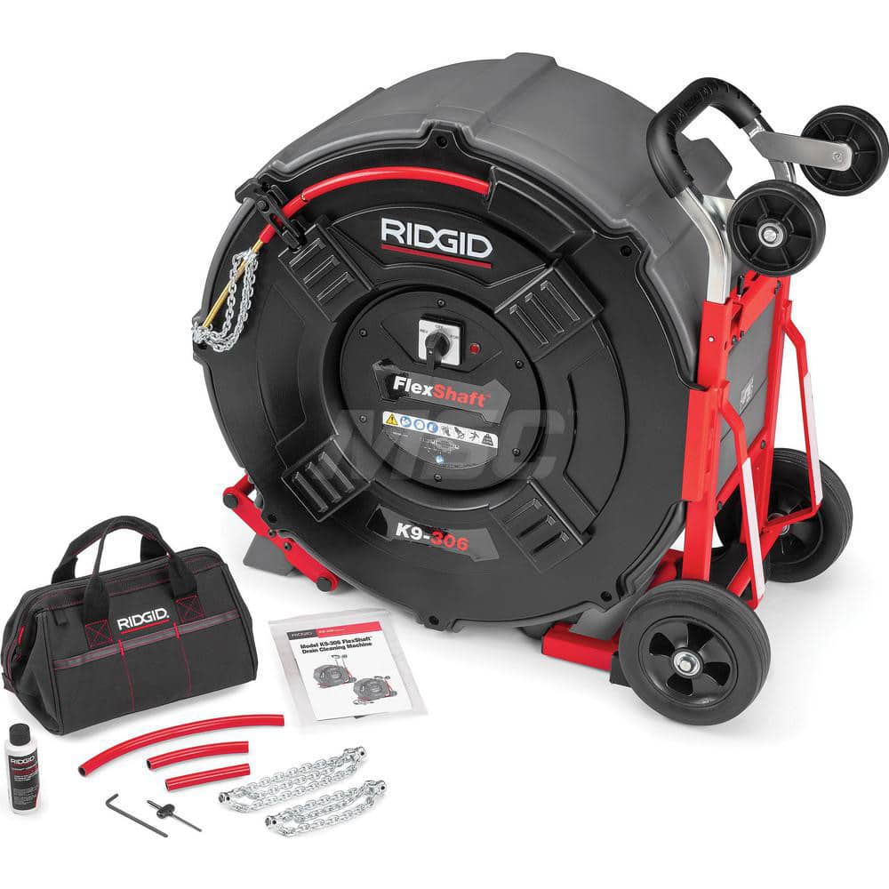 Ridgid - Electric & Gas Drain Cleaning Machines; Type of Power: 120 V AC ; For Minimum Pipe Size: 3 (Inch); For Maximum Pipe Size: 6 (Inch); Cable Length (Feet): 125 ; Cable Diameter: 3/8 (Inch); Cable Diameter: 3/8 - Exact Tooling