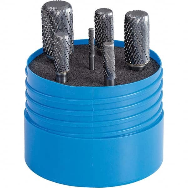 SGS Pro - Burr Sets Head Shape: (6) Corner Radius/Cylinder Tooth Style: Double Cut - Exact Tooling