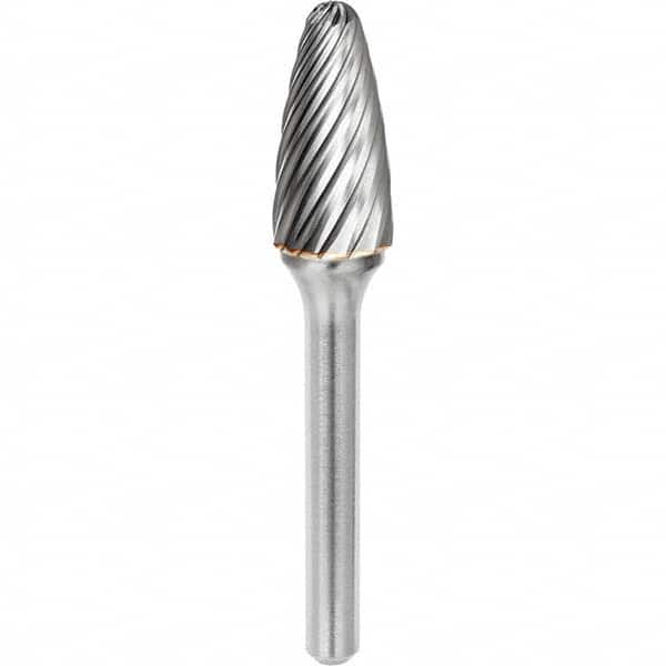 SGS Pro - 3/8" Cut Diam, 1/4" Shank Diam, Tungsten Carbide Inox Cut Ball Nose Tree Burr - Exact Tooling