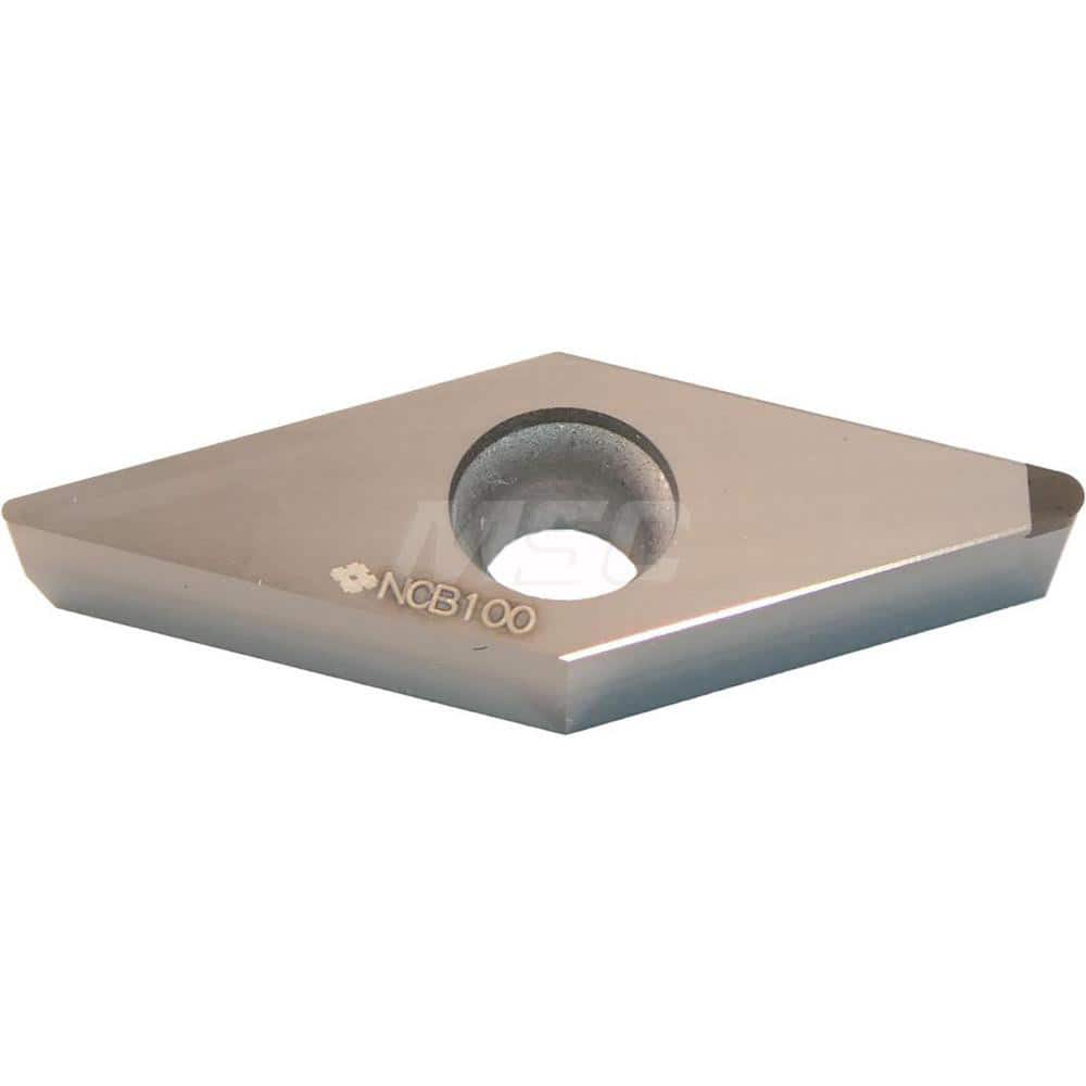 Turning Insert:  NUVCGA332 NCB100,  Cubic Boron Nitride Uncoated Finish,  Neutral,  0.0669″ Long,  0.0315″ Corner Radius,  35.0 ° N/A Diamond,  Series  NCB100
